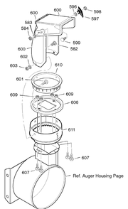 Discharge Chute Diagram and Parts List for 622505X0B 2004 Briggs and Stratton Snow Blower